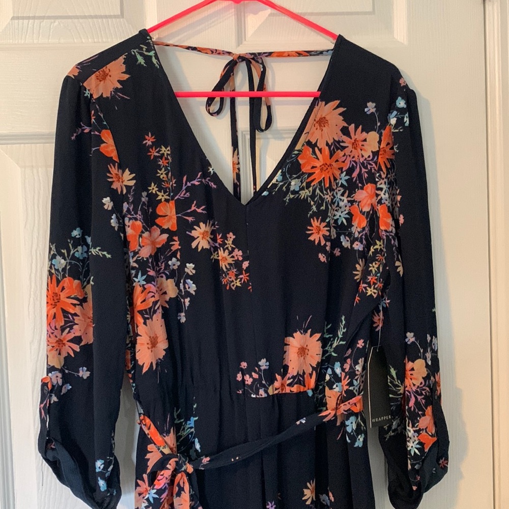 NWT Wrapper Wide leg Jumpsuit Sz L